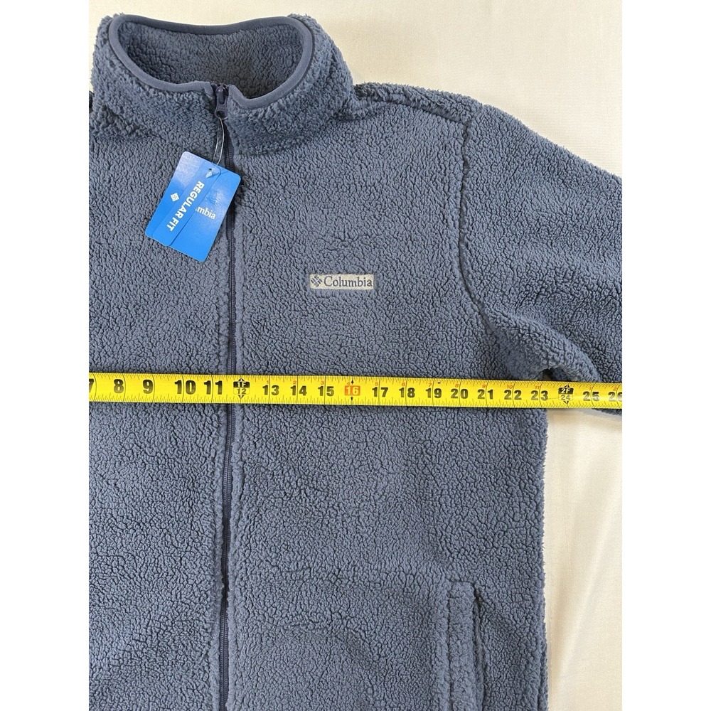 Columbia Men's Rugged Ridge III Sherpa Full Zip Large NWT Blue‎ Light Blue - Picture 7 of 8